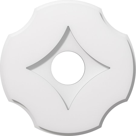 Ekena Millwork Percival Architectural Grade PVC Contemporary Ceiling Medallion, 12"OD x 3"ID x 4"C x 1"P CMP12PL-03000